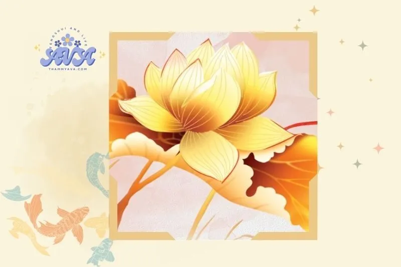 Các Loại Tranh Bông Sen Vàng Phong Thủy Phổ Biến