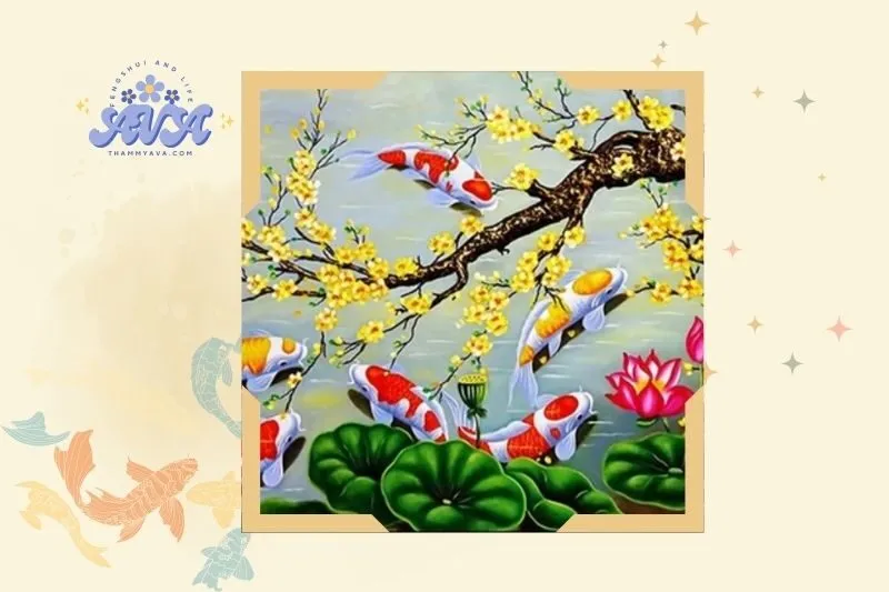 Các loại tranh Cửu Ngư Quần Hội phổ biến hiện nay