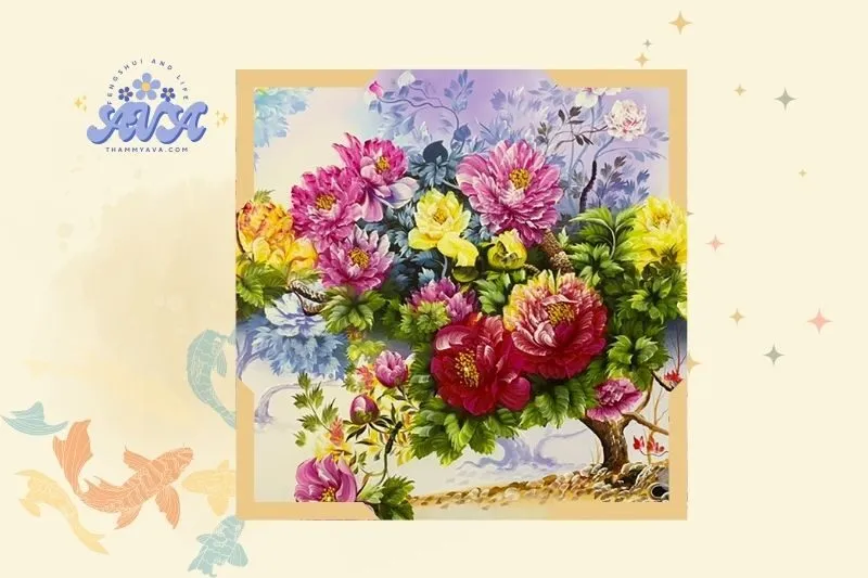 Các Loại Tranh Hoa Mẫu Đơn Phổ Biến Hiện Nay