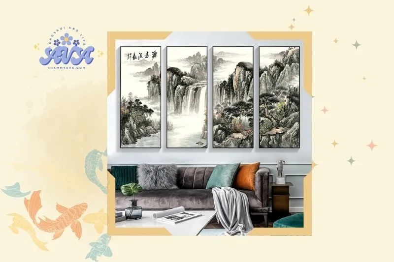 Các loại tranh phong thủy phổ biến cho phòng khách