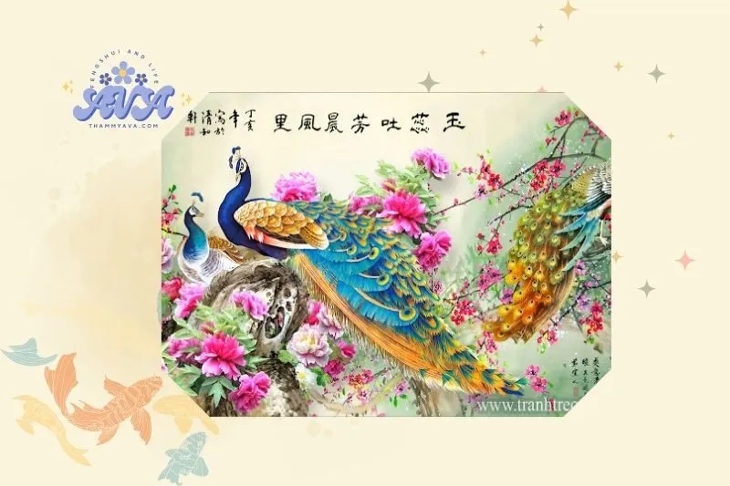 Cách treo tranh chim công hợp phong thủy