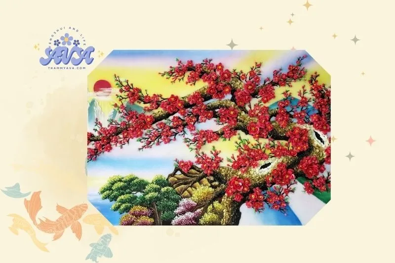 Cách Đặt Tranh Hoa Đào Hợp Phong Thủy
