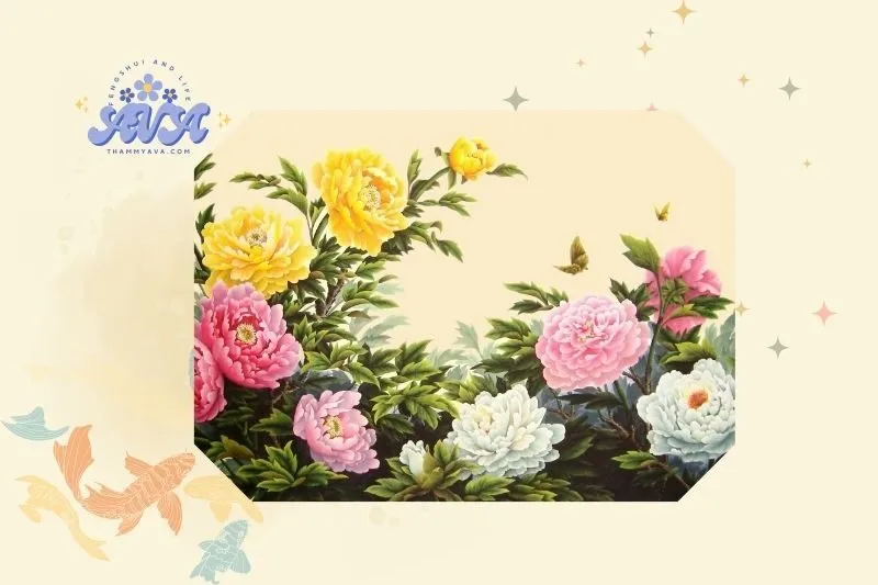 Cách Treo Tranh Hoa Mẫu Đơn Đúng Phong Thủy Để Thu Hút May Mắn