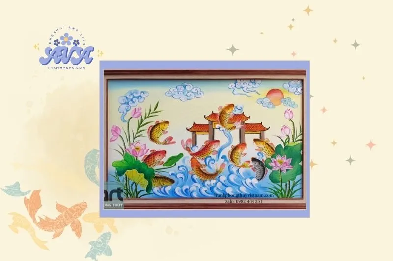 Tranh Cá Chép Vượt Vũ Môn Phong Thủy Hợp Với Tuổi Nào?