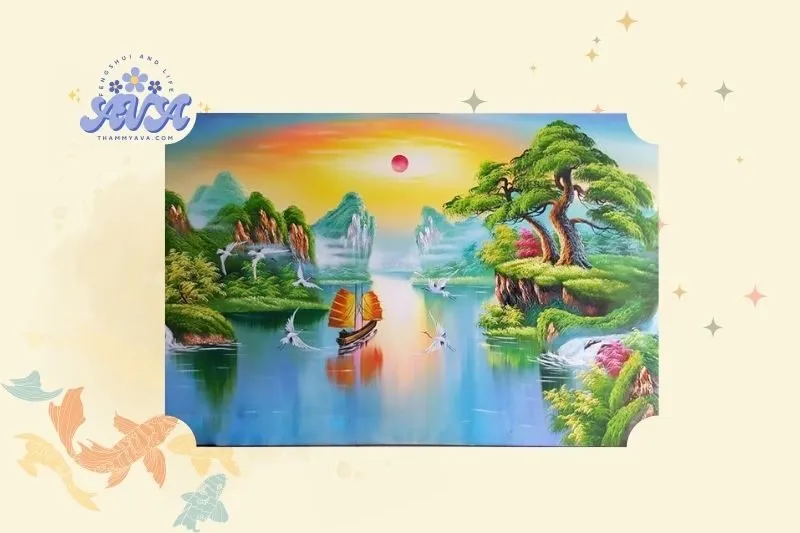 Ý Nghĩa của Tranh Nhật Xuất Thiên Sơn trong Phong Thủy