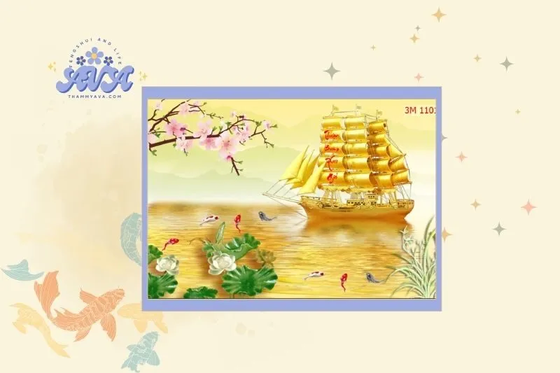 Cách chọn và đặt tranh thuyền vàng phong thủy hợp tuổi và mệnh