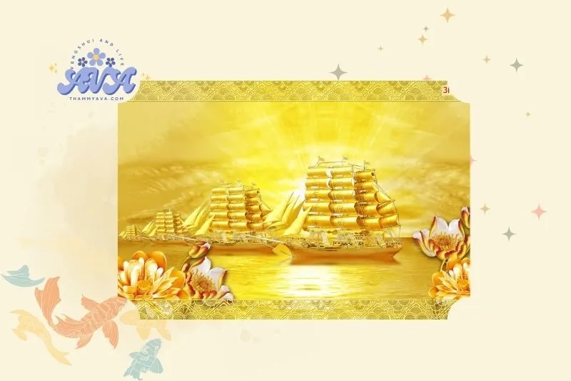 Tranh thuyền vàng phong thủy là gì và ý nghĩa của nó?
