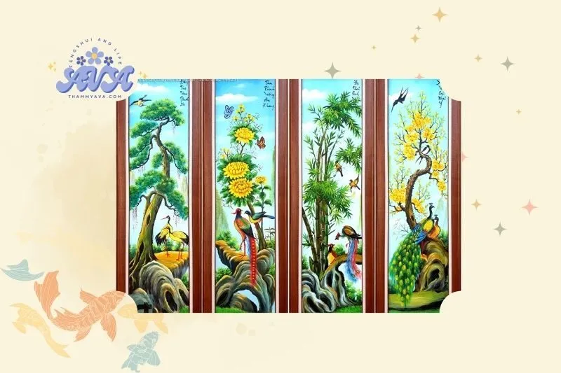 Tranh tứ quý phong thủy là gì?